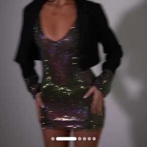 SLA IRIDESCENT GIGI DIAMANTÉ MINI DRESS